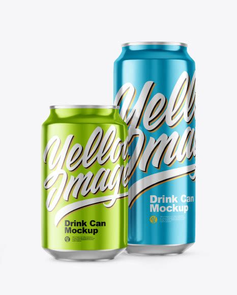 Download Free Two Metallic Drink Cans Mockup PSD Generator PSD Files