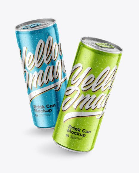 Download Free Two Metallic Drink Cans Mockup PSD Object Mockups PSD Files