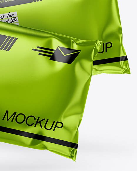 Download Free Two Metallic Mailing Bags Mockup - Front View PSD Generator