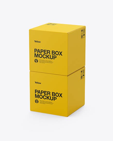 Download Free Two Paper Boxes Mockup - Half Side View PSD Mockup Templates
