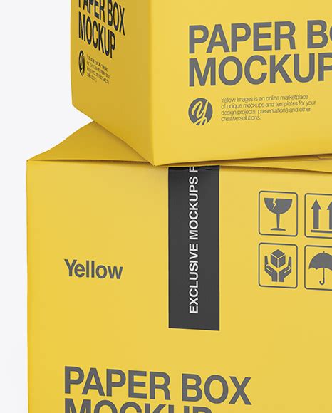 Download Free Two Paper Boxes Mockup - Half Side View PSD Yellowimages