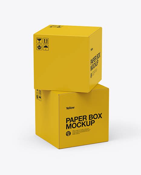 Download Free Two Paper Boxes Mockup - Half Side View PSD for Branding