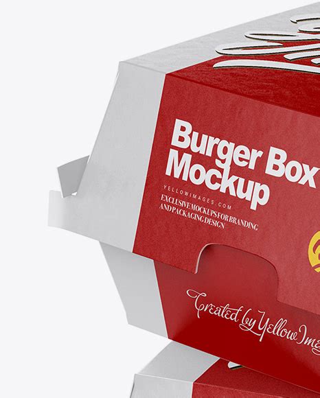 Download Free Two Paper Burger Boxes Mockup - Half Side View PSD Generator