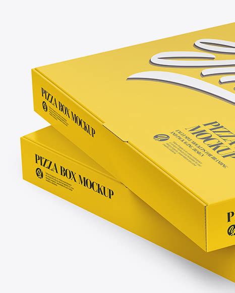 Download Free Two Pizza Paper Boxes Mockup - Half Side View PSD Generator