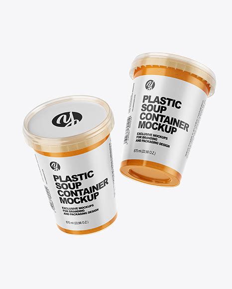 Download Free Two Plastic Soup Containers Mockup TIFF PSD Generator