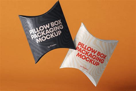 Download Free Two Textured Pillow Boxes Mockup - Half Side View PSD Generator