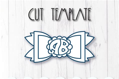 Download Free Two letter monogram Hair bow template SVG, DXF, PDF with DIY
tutorial For Crafts
