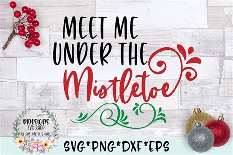 Download Free Under The Mistletoe - SVG File, DXF File Cameo