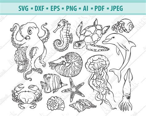 Download Free Under The Sea - SVG File, DXF File DXF Files