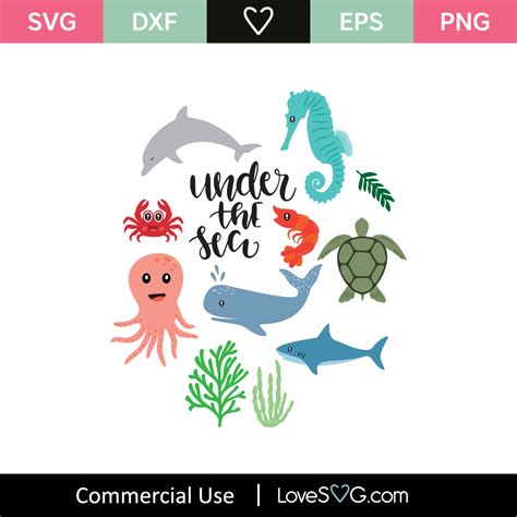 Download Free Under The Sea - SVG File, DXF File Files Free PSD Mockups