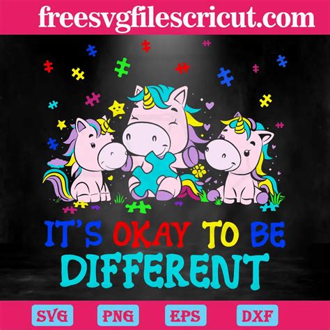 Download Free Unicorn Autism Different not Less Cut Files
