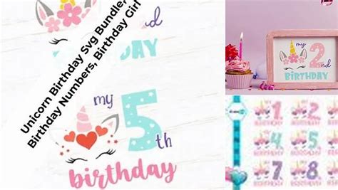Download Free Unicorn Birthday Numbers Bundle Svg Files