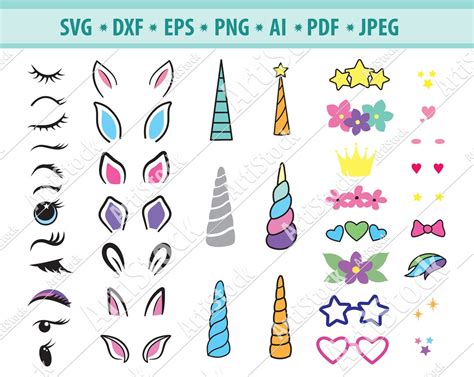 Download Free Unicorn Kit SVG Bundle For Crafts