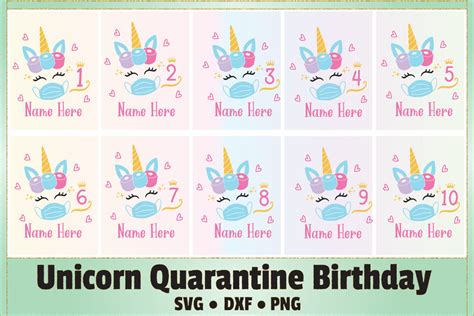 Download Free Unicorn Quarantine Birthday SVG Cut File Files Free PSD Mockups