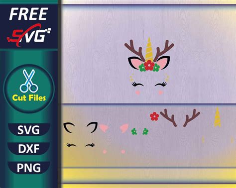 Download Free Unicorn Reindeer SVG Cut File DXF Files