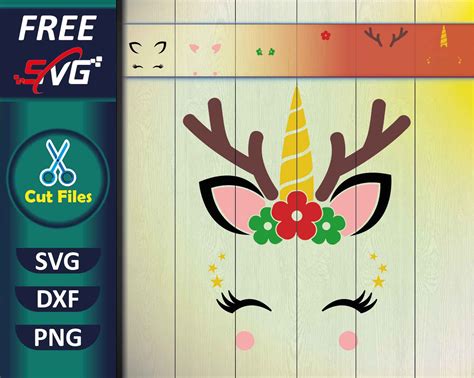 Download Free Unicorn Reindeer SVG Cut File Files Free PSD Mockups