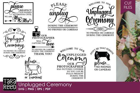 Download Free Unplugged Wedding Ceremony SVG Cut File Commercial Use