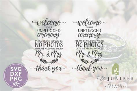 Download Free Unplugged Wedding Ceremony SVG Cut File Commercial Use DXF Files