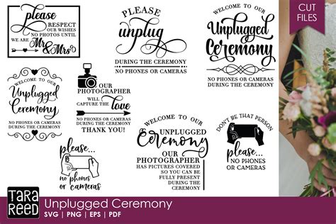 Download Free Unplugged Wedding Ceremony SVG Cut File Files Free PSD Mockups