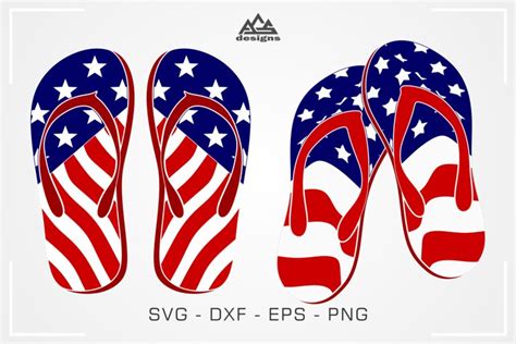 Download Free Usa Flag Flip Flop Svg Design DXF Files