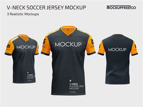 Download Free V-Neck Soccer Jersey PSD Placeit PSD Files