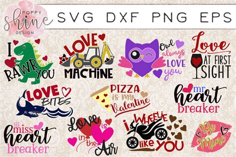 Download Free Valentine's Day Cutting File Design Bundle Files DXF Files