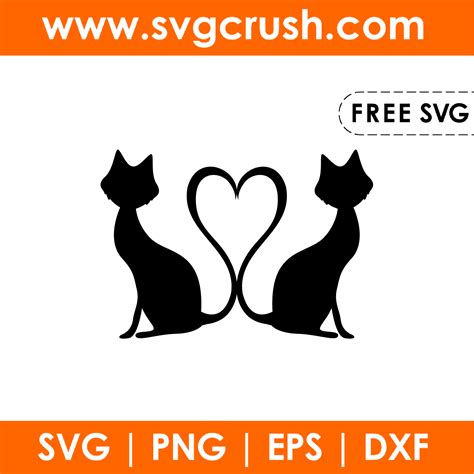 Download Free Valentine Cats - SVG File, DXF File Cameo