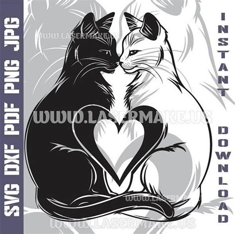 Download Free Valentine Cats - SVG File, DXF File Files for Cricut