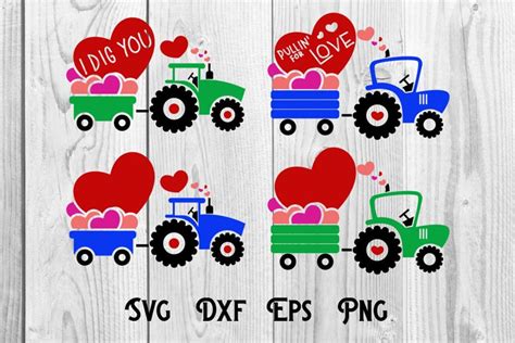Download Free Valentine Cut-File Tractor SVG Holiday File For Crafts