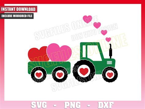 Download Free Valentine Cut-File Tractor SVG Holiday File For Cricut