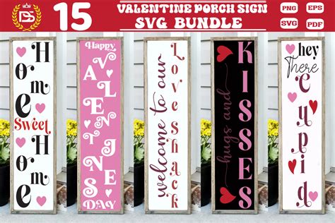 Download Free Valentine Porch Sign SVG Template Bundle DXF Files