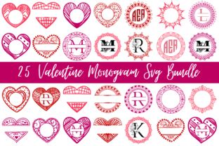 Download Free Valentine monogram SVG Bundle For Crafts