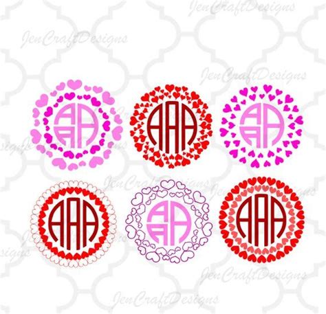 Download Free Valentines Day Monogram frames Commercial Use DXF Files
