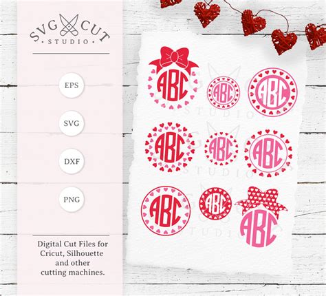 Download Free Valentines Day Monogram frames Printable