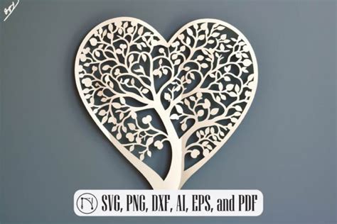Download Free Valentines Heart Tree Design Cricut SVG DXF Files