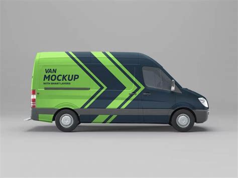 Download Free Van HQ Mockup Side View PSD TIFF Files PSD Files