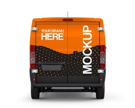 Download Free Van Mockup - Back View PSD Generator