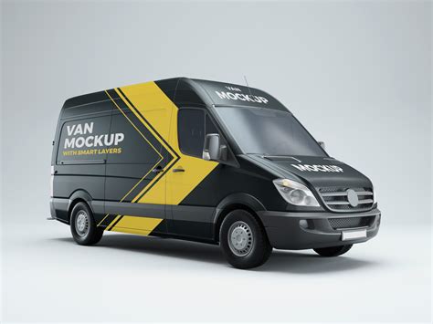 Download Free Van Mockup - Back View PSD for Branding