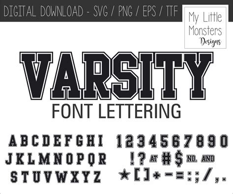 Download Free Varsity Split Letter Alphabet | SVG | PNG | DXF Images