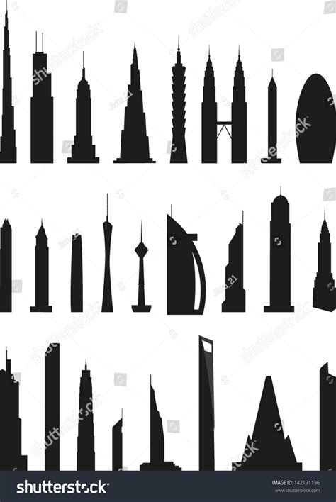Download Free Vector silhouettes skyscrapers DXF Files