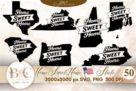 Download Free Vermont Home Sweet Home State Map SVG Cut Files Printable