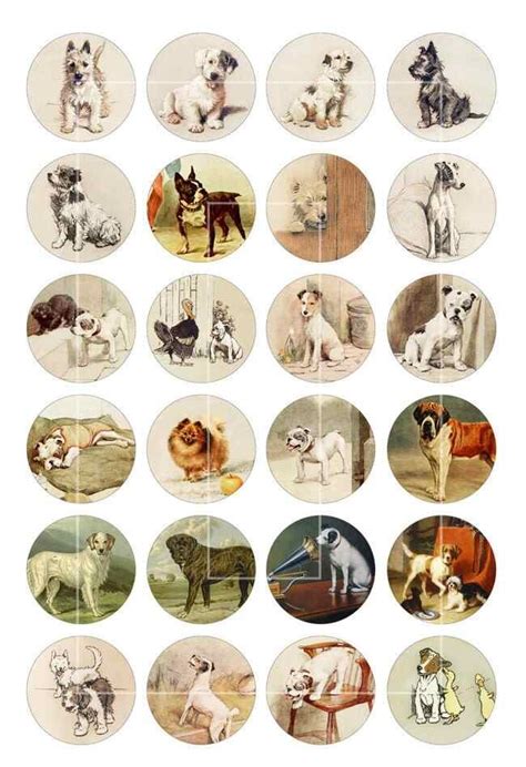 Download Free Vintage Dogs,Dogs Images,Digital Collage Sheet DXF Files