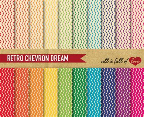 Download Free Vintage Hand draw Chevron Digital Paper Rainbow Files DXF Files