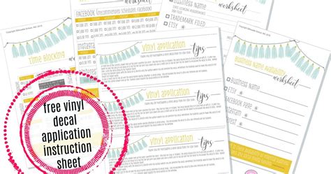 Download Free Vinyl Application & Product Care Instructions Printable Files (4pk) For Cricut