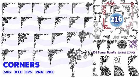 Download Free Violet Corner Borders Creativefabrica DXF Files