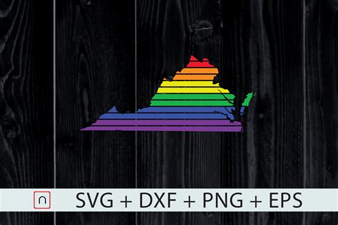 Download Free Virginia State-Map Rainbow-LGBT Pride Commercial Use DXF Files