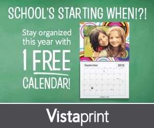Free Vistaprint Calendar Code