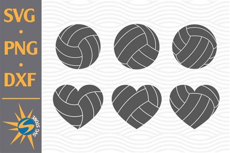 Download Free Volleyball Heart Collection Creativefabrica DXF Files