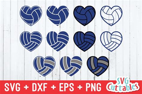 Download Free Volleyball Heart Collection Files For Crafts