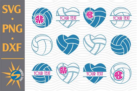 Download Free Volleyball Monogram SVG, PNG, DXF Digital Files Include DXF Files